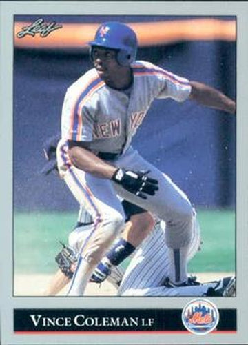 #42 Vince Coleman - New York Mets - 1992 Leaf Baseball