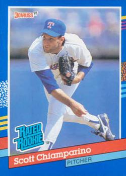 #42 Scott Chiamparino - Texas Rangers - 1991 Donruss Baseball