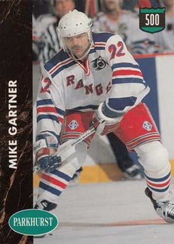 #430 Mike Gartner - New York Rangers - 1991-92 Parkhurst Hockey