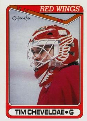 #430 Tim Cheveldae - Detroit Red Wings - 1990-91 O-Pee-Chee Hockey