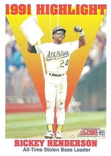 #430 Rickey Henderson - Oakland Athletics - 1992 Score Baseball