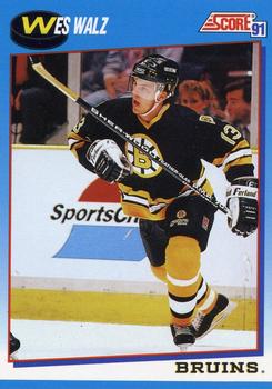 #430 Wes Walz - Boston Bruins - 1991-92 Score Canadian Bilingual Hockey
