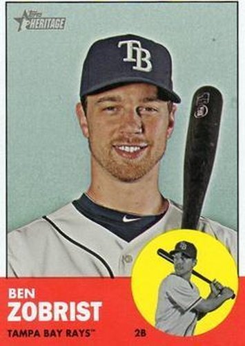 #430 Ben Zobrist - Tampa Bay Rays - 2012 Topps Heritage Baseball