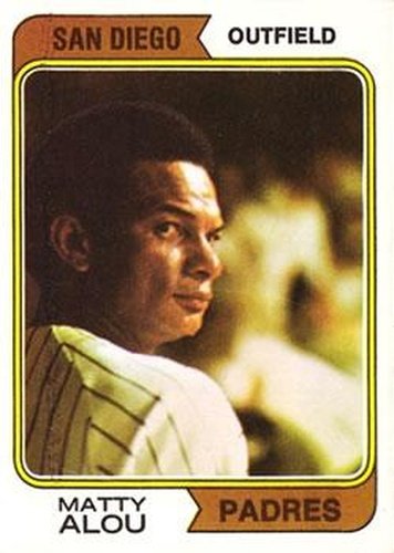 #430 Matty Alou - San Diego Padres - 1974 Topps Baseball