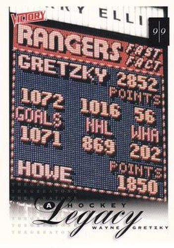 #430 Wayne Gretzky - New York Rangers - 1999-00 Upper Deck Victory Hockey