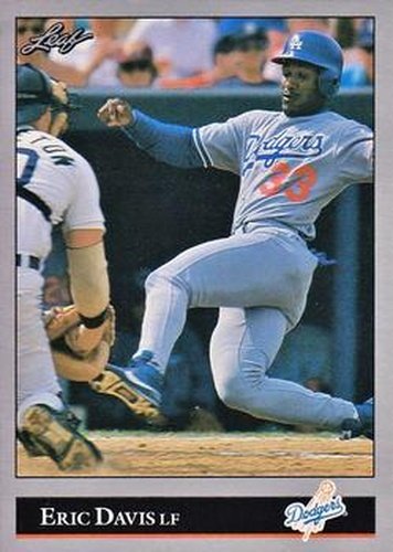 #430 Eric Davis - Los Angeles Dodgers - 1992 Leaf Baseball