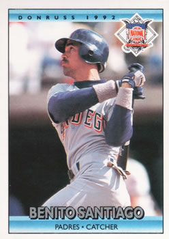 #430 Benito Santiago - San Diego Padres - 1992 Donruss Baseball