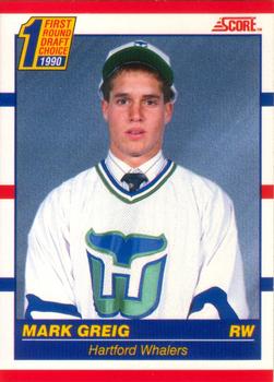 #431 Mark Greig - Hartford Whalers - 1990-91 Score Canadian Hockey