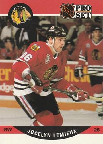 #432 Jocelyn Lemieux - Chicago Blackhawks - 1990-91 Pro Set Hockey