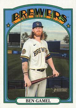 #432 Ben Gamel - Milwaukee Brewers - 2021 Topps Heritage Baseball