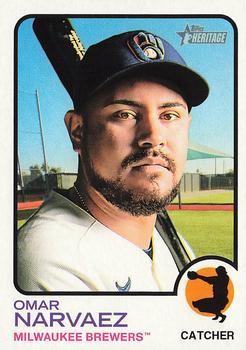 #432 Omar Narvaez - Milwaukee Brewers - 2022 Topps Heritage Baseball