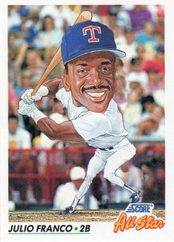 #432 Julio Franco - Texas Rangers - 1992 Score Baseball