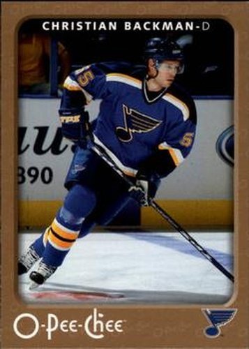 #433 Christian Backman - St. Louis Blues - 2006-07 O-Pee-Chee Hockey