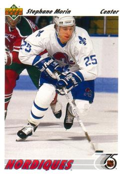 #433 Stephane Morin - Quebec Nordiques - 1991-92 Upper Deck Hockey