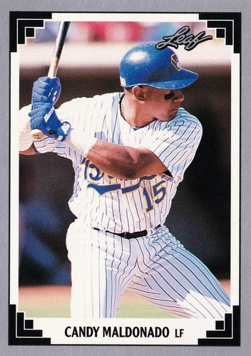 #434 Candy Maldonado - Milwaukee Brewers - 1991 Leaf Baseball