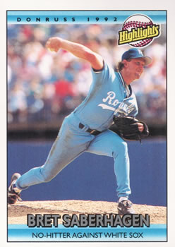 #434 Bret Saberhagen - Kansas City Royals - 1992 Donruss Baseball