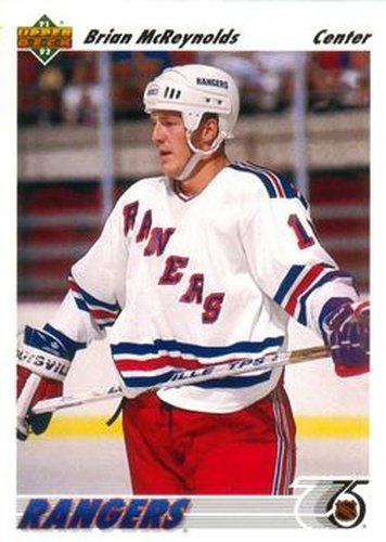 #434 Brian McReynolds - New York Rangers - 1991-92 Upper Deck Hockey