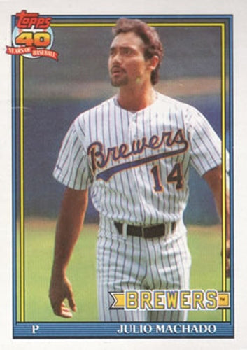 #434 Julio Machado - Milwaukee Brewers - 1991 Topps Baseball