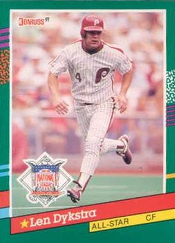 #434 Len Dykstra - Philadelphia Phillies - 1991 Donruss Baseball