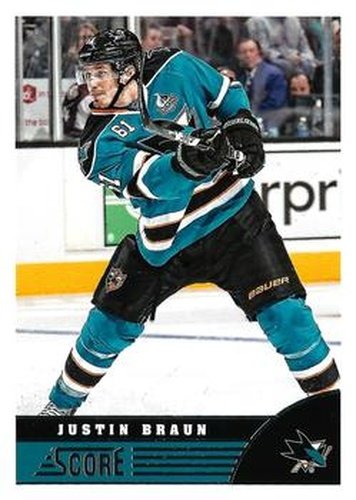 #434 Justin Braun - San Jose Sharks - 2013-14 Score Hockey