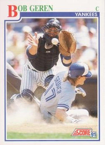 #435 Bob Geren - New York Yankees - 1991 Score Baseball