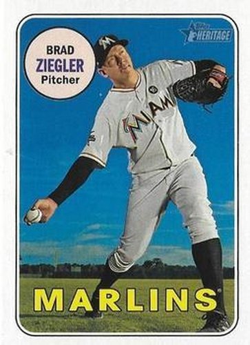 #435 Brad Ziegler - Miami Marlins - 2018 Topps Heritage Baseball