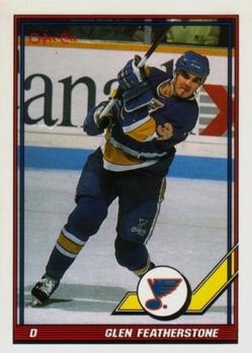 #436 Glen Featherstone - St. Louis Blues - 1991-92 O-Pee-Chee Hockey