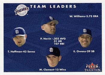 #436 Phil Nevin / Eric Owens / Matt Clement / Trevor Hoffman - San Diego Padres - 2001 Fleer Tradition Baseball