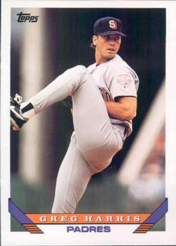 #436 Greg Harris - San Diego Padres - 1993 Topps Baseball