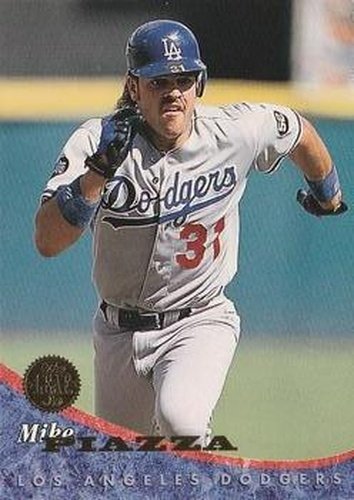 #436 Mike Piazza - Los Angeles Dodgers - 1994 Leaf Baseball