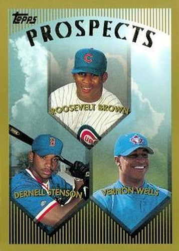 #436 Roosevelt Brown / Dernell Stenson / Vernon Wells - Chicago Cubs / Boston Red Sox / Toronto Blue Jays - 1999 Topps Baseball