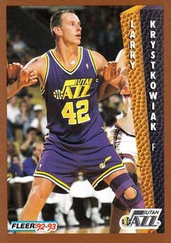 #436 Larry Krystkowiak - Utah Jazz - 1992-93 Fleer Basketball