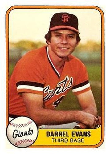 #436a Darrell Evans - San Francisco Giants - 1981 Fleer Baseball