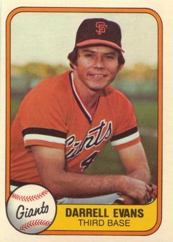#436b Darrell Evans - San Francisco Giants - 1981 Fleer Baseball