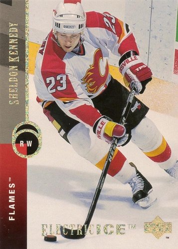 #437 Sheldon Kennedy - Calgary Flames - 1994-95 Upper Deck Hockey - Electric Ice