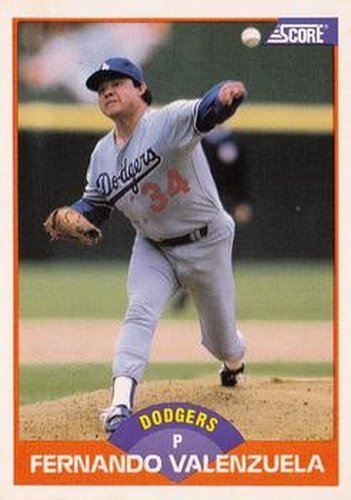 #437 Fernando Valenzuela - Los Angeles Dodgers - 1989 Score Baseball