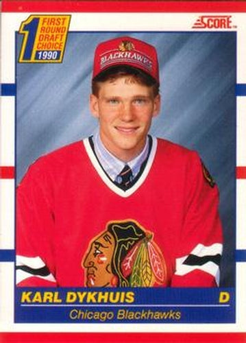 #437 Karl Dykhuis - Chicago Blackhawks - 1990-91 Score Canadian Hockey