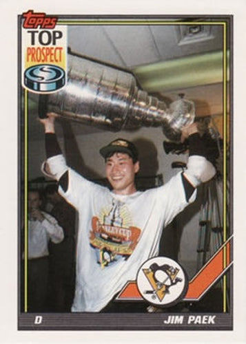 #437 Jim Paek - Pittsburgh Penguins - 1991-92 Topps Hockey