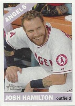 #437 Josh Hamilton - Los Angeles Angels - 2015 Topps Heritage Baseball