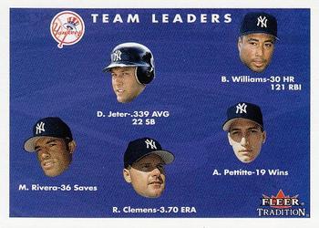 #437 Derek Jeter / Bernie Williams / Andy Pettitte / Roger Clemens / Mariano Rivera - New York Yankees - 2001 Fleer Tradition Baseball