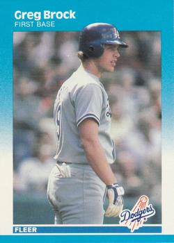 #437 Greg Brock - Los Angeles Dodgers - 1987 Fleer Baseball