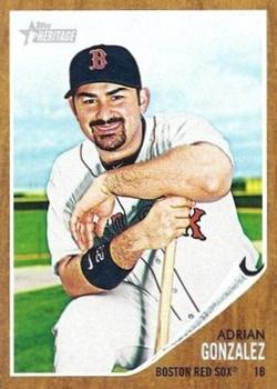 #437 Adrian Gonzalez - Boston Red Sox - 2011 Topps Heritage Baseball