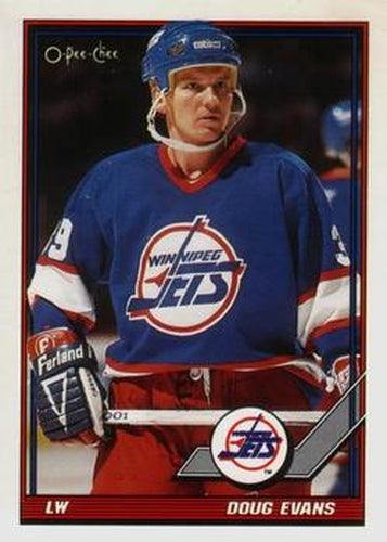 #438 Doug Evans - Winnipeg Jets - 1991-92 O-Pee-Chee Hockey