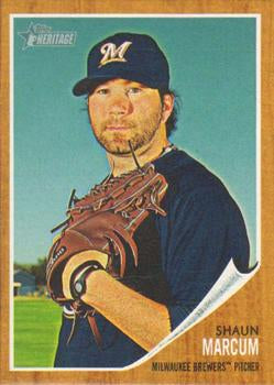 #438 Shaun Marcum - Milwaukee Brewers - 2011 Topps Heritage Baseball