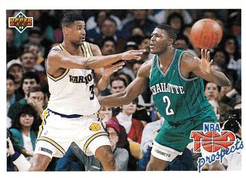 #438 NBA Top Prospects Checklist Billy Owens / Larry Johnson TP - Charlotte Hornets / Golden State Warriors - 1991-92 Upper Deck Basketball