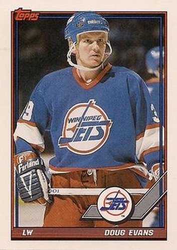 #438 Doug Evans - Winnipeg Jets - 1991-92 Topps Hockey
