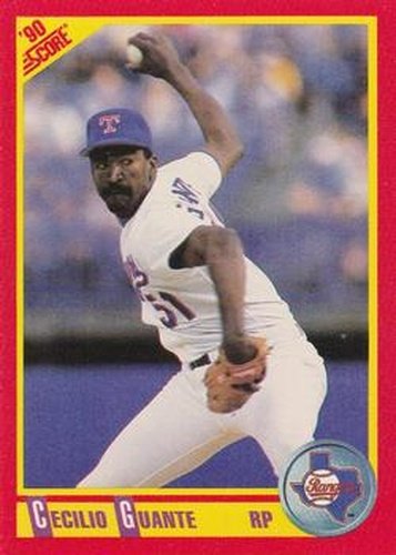#438 Cecilio Guante - Texas Rangers - 1990 Score Baseball