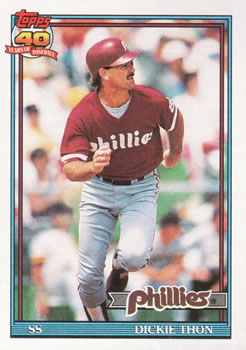 #439 Dickie Thon - Philadelphia Phillies - 1991 Topps Baseball