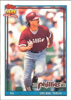 #439 Dickie Thon - Philadelphia Phillies - 1991 O-Pee-Chee Baseball
