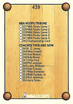 #439 Checklist: 337-381 - 1990-91 Hoops Basketball